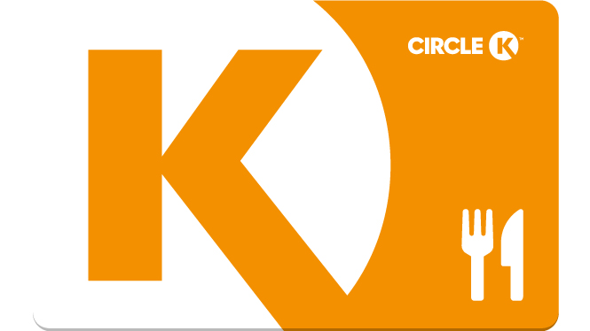 Orange Circle K Card with dining icon