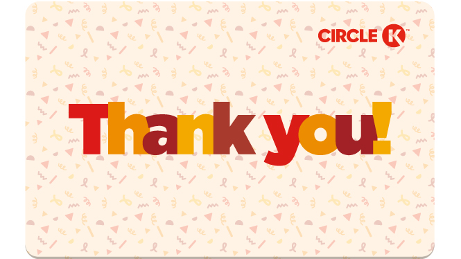 Circle K Card with Thank You message