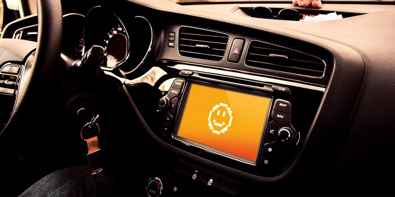 Electronic dashboard inside a car