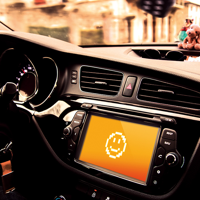 Electronic dashboard inside a car